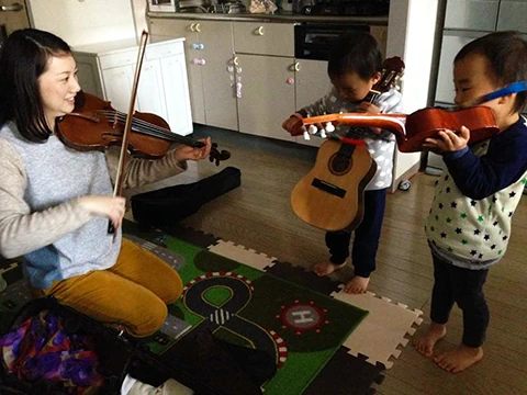 甥っ子とのバイオリン体験レッスン